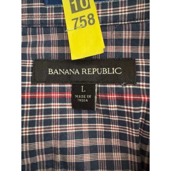 Banana Republic Western Pearl Snap Black Red Checkered Shirt Mens Size L - Picture 5 of 7